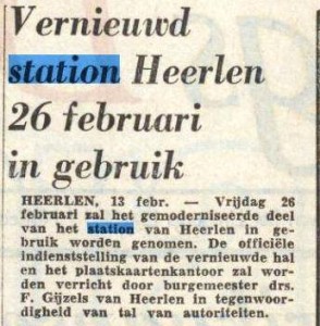 Station Heerlen in gebruik